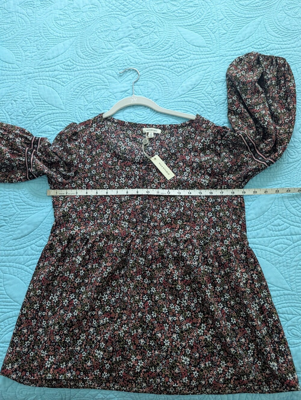 Max Studio Boho Floral Print Long Sleeve Top Cottagecore Size S* - Picture 13 of 16
